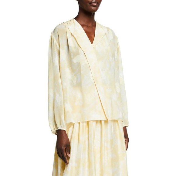 Vince Wheat Shirred Popover Top Yellow Womens Size XS - Picture 13 of 13